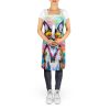 Boston Terrier Hippie Dawg Apron Cooking Kitchen Server Baking Crafts Gardening for Adult Women Men, Unisex, Large, Multicolor