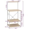 Microwave Cabinet White and Oak 23.6"x15.6"x48.4" Engineered Wood