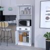 Pantry Cabinet Microwave Stand Warden, Kitchen, White